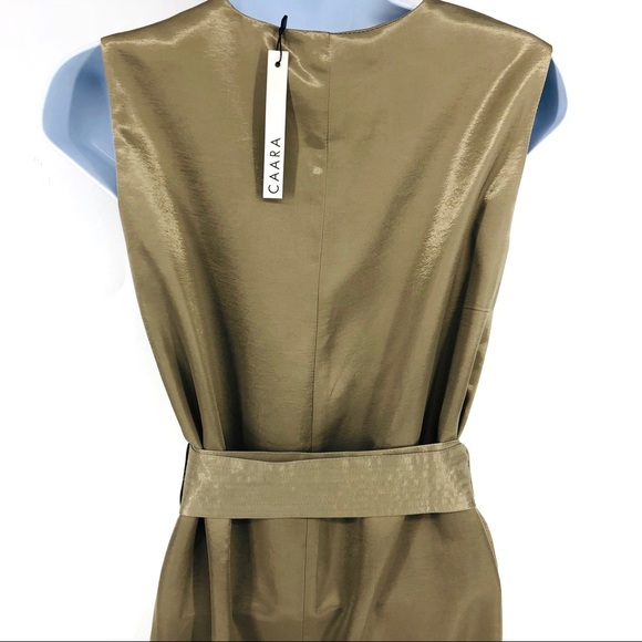 NWT Olive Gold Satin Crop Jumpsuit XSmall/Small - Picture 7 of 8